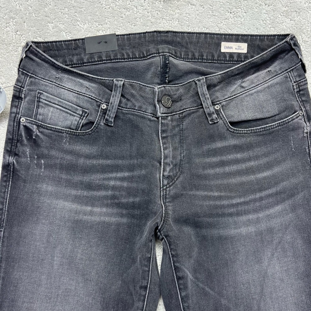 Mavi Jeans Womens‎ 27x31 Black Denim Stretch Emma Slim Boyfriend Distressed NWT